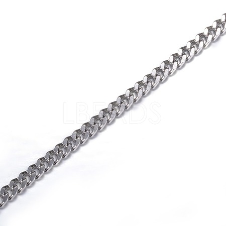 304 Stainless Steel Curb Chains CHS-P002-08P-0.6MM-1