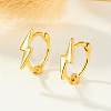 Lightning Bolt Shape 925 Sterling Silver Hoop Earrings for Women KQ4237-1-3