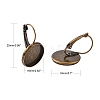 Antique Bronze Brass Bezel Leverback Earring Findings for Cabochons X-KK-C1244-16mm-AB-NR-2