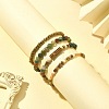 4Pcs 4 Style Natural Indian Agate & Tiger Eye & Seed Beaded Stretch Bracelets Set BJEW-JB09458-6