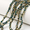 Electroplate Transparent Glass Beads Strands EGLA-A034-T8mm-O10-1