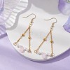 Triangle Iron Chain and Glass Dangle Earrings EJEW-JE05963-01-2