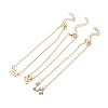 3Pcs Alloy Rhinestones Anklets AJEW-S083-01G-07-2