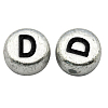 Silver Color Plated Acrylic Horizontal Hole Letter Beads X-MACR-PB43C9070-D-1