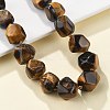 Natural Tiger Eye Nuggets Beaded Necklaces for Women Men NJEW-K388-01J-3
