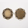 Oval Tibetan Style Alloy Cabochon Settings PALLOY-K109-78AB-NR-2