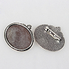 Vintage Alloy Brooch Cabochon Bezel Settings X-PALLOY-N0085-08AS-1