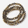 Electroplate Transparent Glass Beads Strands X-EGLA-A034-T6mm-O14-2