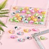 40Pcs UV Plated Acrylic Beads PACR-FS0001-08-10