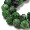 Faceted Round Natural Ruby in Zoisite Bead Strands G-F289-11-6mm-3