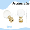 Glass Crystal Lamp Finials with Iron Finish Base FIND-WH0148-176C-2