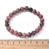 Natural Rhodonite Beads Stretch Bracelets X-BJEW-F380-01-B16-7