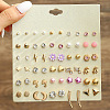 30Pairs Alloy & Plastic Imitation Pearl & Rhinestone Stud Earring Sets WGF62EF-01-1