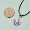 Glass Seed Beads & Glass Pearl Angel Pendant Necklaces NJEW-MZ00056-03-3