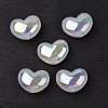 UV Plating Rainbow Iridescent Acrylic Beads OACR-H015-02-2
