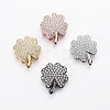 Brass Micro Pave Cubic Zirconia Slide Charms ZIRC-G147-12-NR-1