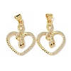 Brass Micro Pave Cubic Zirconia Pendants KK-L243-29G-11-1