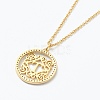 Brass Micro Pave Clear Cubic Zirconia Pendant Necklaces NJEW-J059-01T-3