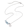 Natural Aquamarine Chip & Constellation Pendant Necklaces NJEW-JN05084-12-4