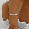French Classic Style Brass Grooved Oval Beaded Bracelets for Women JM7505-1-2