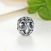 925 Thai Sterling Silver Cubic Zirconia Hollow Fleur De Lis European Beads STER-FF0002-011-2