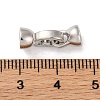 Brass Micro Pave Clear Cubic Zirconia Fold Over Clasps KK-C076-04P-3