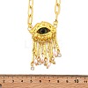 Alloy Rhinestone Evil Eye Pendant Necklaces NJEW-A037-01G-5