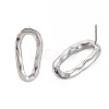 304 Stainless Steel Twist Oval Stud Earrings for Women EJEW-N016-020P-4