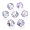 Textured UV Plating Rainbow Iridescent Transparent Acrylic Beads OACR-C007-09A-2