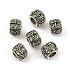 Antique Silver Plated Alloy Rhinestone Large Hole European Beads MPDL-R041-02D-3