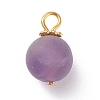 Frosted Natural & Synthetic Gemstone Charms PALLOY-JF01386-2