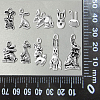 100Pcs 10 Style Tibetan Style Alloy Bunny Pendants TIBEP-CJ0001-72-9