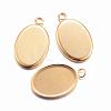Ion Plating(IP) 304 Stainless Steel Pendant Cabochon Settings STAS-H383-12G-1
