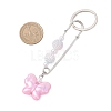 Acrylic Butterfly with Round Bead Keychains KEYC-JKC01438-4