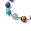 Natural & Synthetic Mixed Gemstone Round Beaded Bracelets BJEW-JB11058-02-3