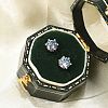925 Sterling Silver Moissanite Rhinestone Stud Earrings EJEW-U042-05P-01-4