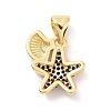 Brass Micro Pave Cubic Zirconia Charms KK-G444-02G-04-2