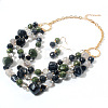 Alloy & Resin Beaded Multilayer Necklaces & Dangle Earrings Sets FS-WGF1004-03-2