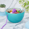 Round Handmade Porcelain Yarn Bowl Holder AJEW-WH0470-84A-3