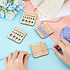 4Pcs 2 Style Wood Knitting Gauge Rulers DIY-BC0009-31-3
