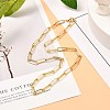 Brass Paperclip Chains Necklace for Men Women NJEW-JN03713-3