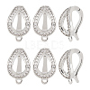6Pcs Brass Micro Pave Clear Cubic Zirconia Twister Clasp FIND-BC0004-02-1