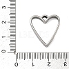 Heart 304 Stainless Steel Open Back Bezel Pendants STAS-K279-04C-P-3