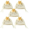 Satin Cloth Drawstring Pouches with Flower ST-CJ0048-001B-8