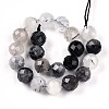 Natural Tourmalinated Quartz Beads Strands G-S345-10mm-30-3