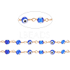 3.28 Feet Handmade Evil Eye Lampwork Round Beaded Chains X-CHC-G009-B-G05-2