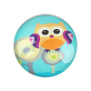 Cartoon Owl Printed Glass Half Round/Dome Cabochons GGLA-N004-10mm-B-2