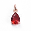 Brass Micro Pave Cubic Zirconia Pendants ZIRC-E164-64RG-2