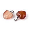 Natural Red Banded Agate(Dyed & Heated) Pendants G-T143-49H-2