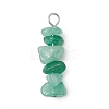 3Pcs  Natural White Moonstone & Green Aventurine & Citrine Chip Beaded Constellation Pendants PALLOY-JF03043-02-3